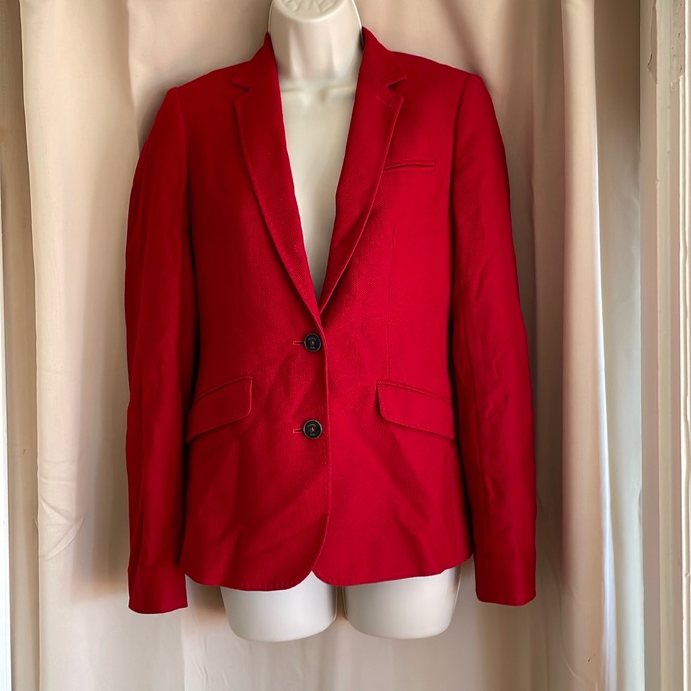 Massimo Dutti red cotton blazer size 4